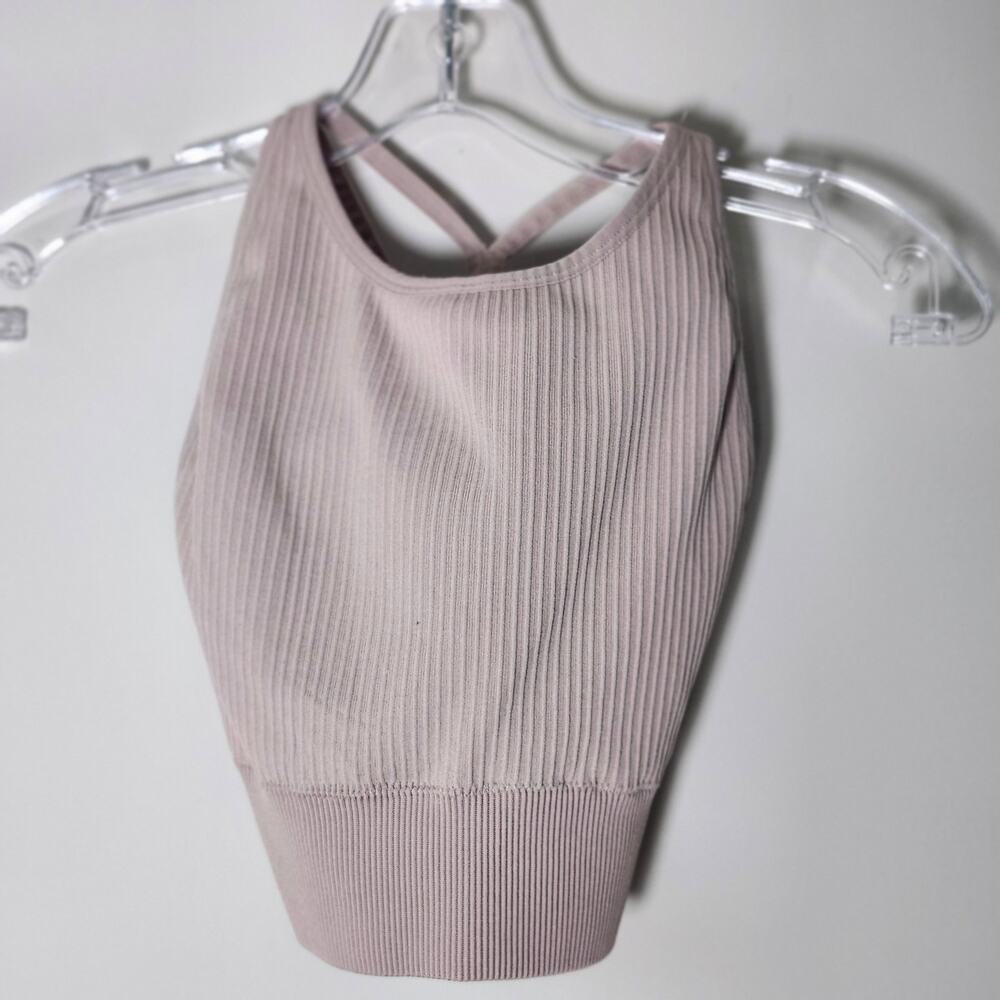 Ryka Ribbed Padded Sports Bra Nude Women's S A0093